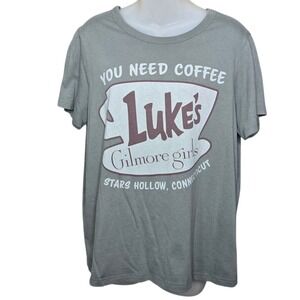 Gilmore Girls Womens Retro Luke's You Need Coffee Shirt Graphic Tee Size Large‎